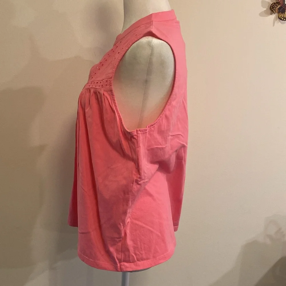 J Crew beautiful pink cotton sleeveless blouse size Medium